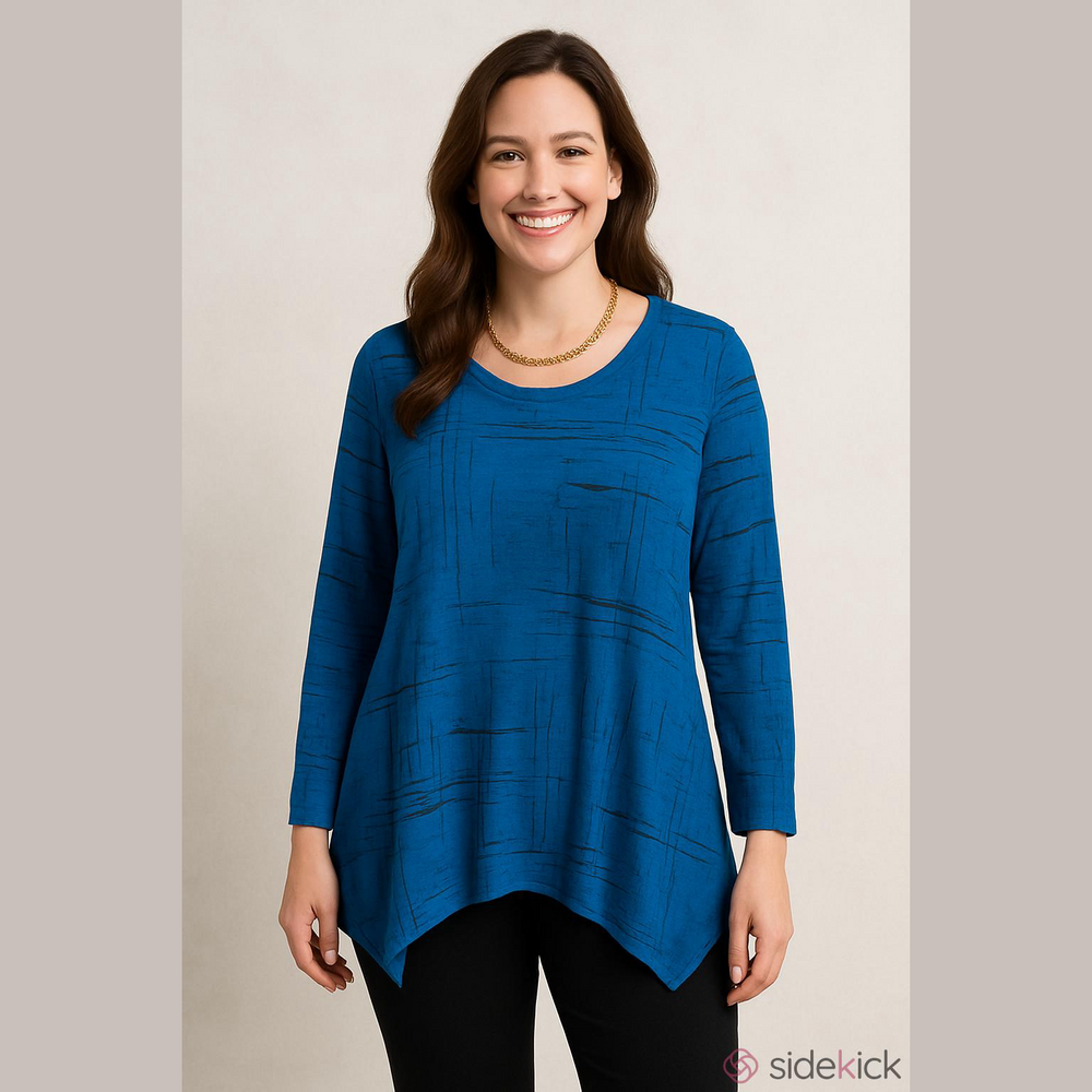 𝅺CHALET & Cici NEW blue tunic top